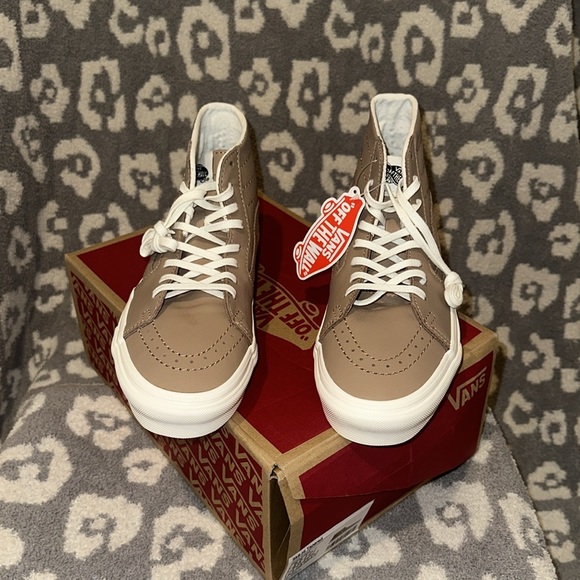 Vans Sk8-Hi Tapered Sneakers in 😍 Soft Leather 😍 Brown/Marshmallow 😍 New 🆕 - Picture 3 of 17